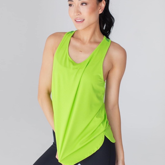 New Savvi Alexa Mesh Tank Top Medium Lime Green - Picture 1 of 6
